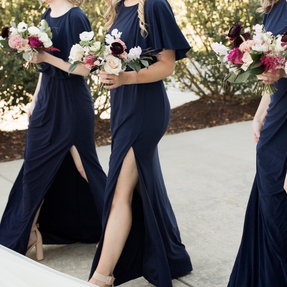 BHLDN Lena Dress, Size 4, Navy Color - Picture 2 of 3